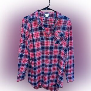 J. Crew Red and Navy Plaid Shirt 2